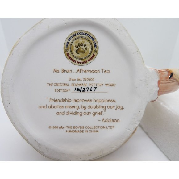 Vtg. Boyd's Bear Collection Ceramic Afternoon Tea Mug preowned - Picture 6 of 6